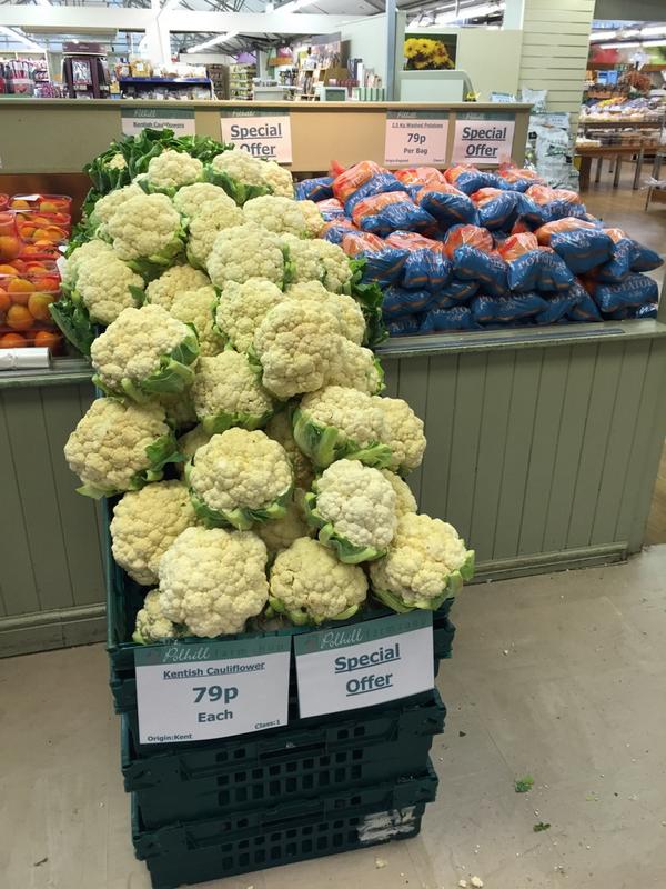 Special Offer!!
Cauliflowers 79p 
2.5KG Potatoes 79p
enjoy! <a href="/Polhillfarmshop/">Polhill Farm Shop</a>