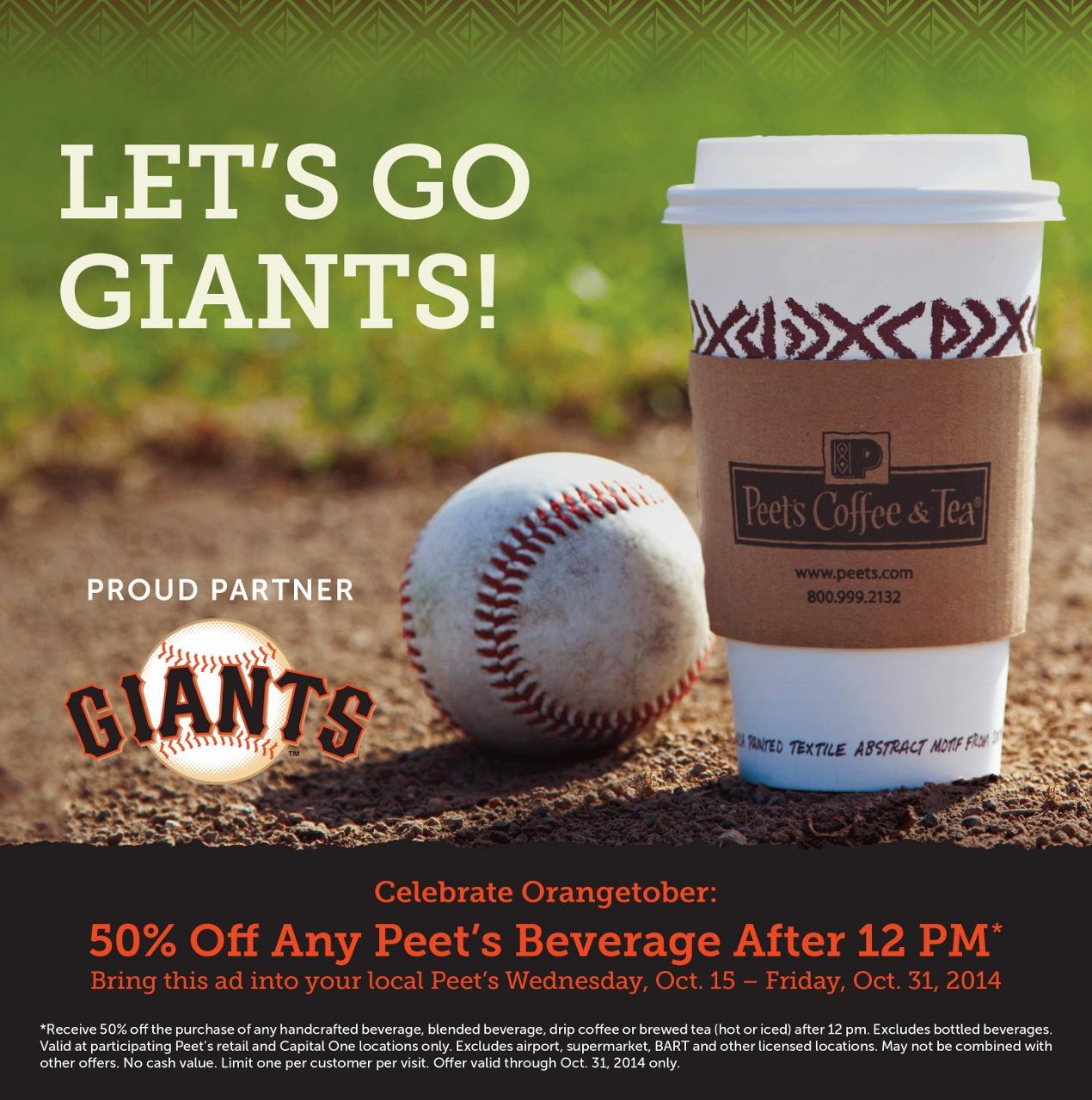 Peet's Coffee on Twitter "Congrats SFGiants! Show this coupon at a