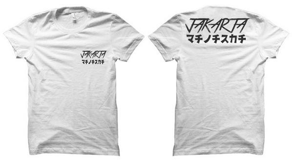 #AFILSYEARANDSALE JAKARTA katakana (White) Unisex Basic Tee Price: 150K.  disc10% WhatsApp: 081299192471