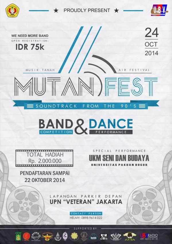 UBV_JAKARTA's tweet photo. AYOO BURUAN DAFTARIN BAND KAMU, CUMA SAMPAI TANGGAL 22 OKTOBER LOH! REBUT HADIAHNYA #MUTANFEST6
CC: @UKMBandPolitel http://t.co/ObcJLxusBc