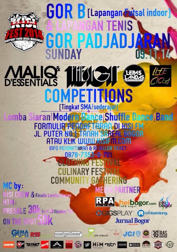 LifeCicla's tweet photo. Yeahh Life Cicla ikut memeriahkan acara keren #KISIFEST2014 @KisiFmBogor bersama band2 keren @thesigit @MaliqMusic http://t.co/DSkPpy19cR
