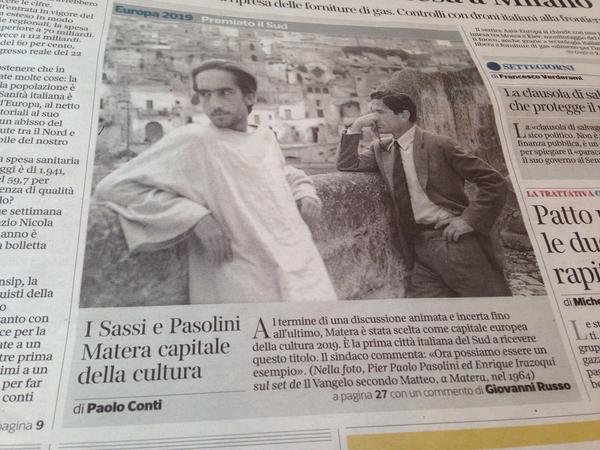 TwitSofia_It's tweet image. #Matera prima città del Sud capitale della Cultura 
(foto @Corriereit Pasolini a Matera)
@giuvilmo @CasaLettori
