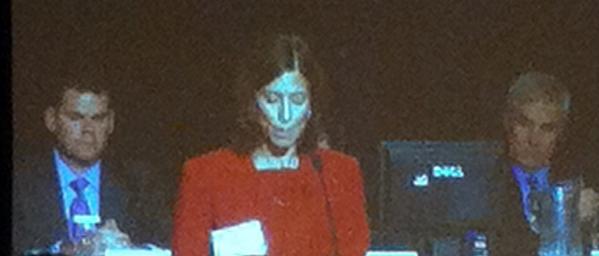 MarilynHeineMD's tweet photo. #PAMED14 Dr. Carrie Delone, PA Physician General, presents PA preparations for potential Ebola patient. At PAMED HOD. http://t.co/FVSpQrCvRb