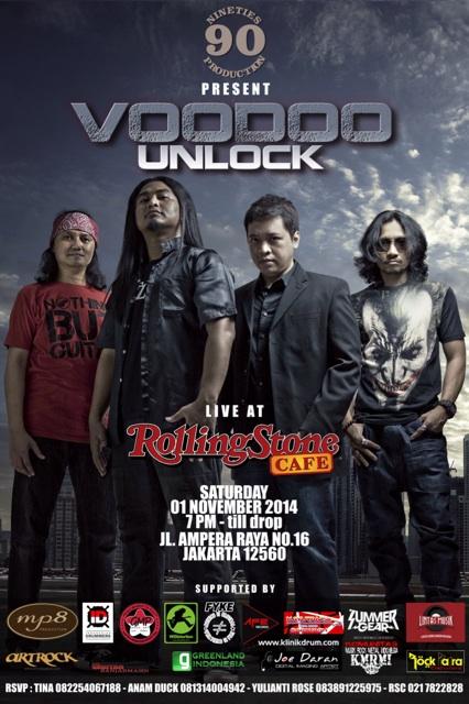 <a href="/Voodoo_WOB/">VOODOO</a> yang dimotori oleh <a href="/EdoWidiz/">Edo Widiz</a> akan live di Rollingstone,1 Nov 2014 | Are you ready? Cc : <a href="/summergear/">SURVIVE UNDER !!!</a>