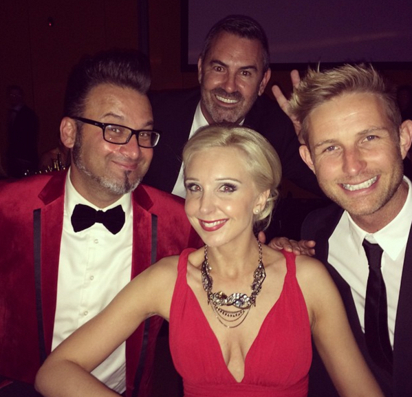 radiotodayanz's tweet image. the Nova gang celebrating on what's been a great night for @NovaEntAU so far #ACRAs2014