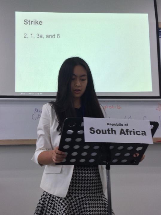 PPMUN2's tweet photo. Delegate of South Africa taking revenge with her amendment!
#PPMUN14 #GA1 #SouthAfricavsRussa http://t.co/DnGGSuAEn8