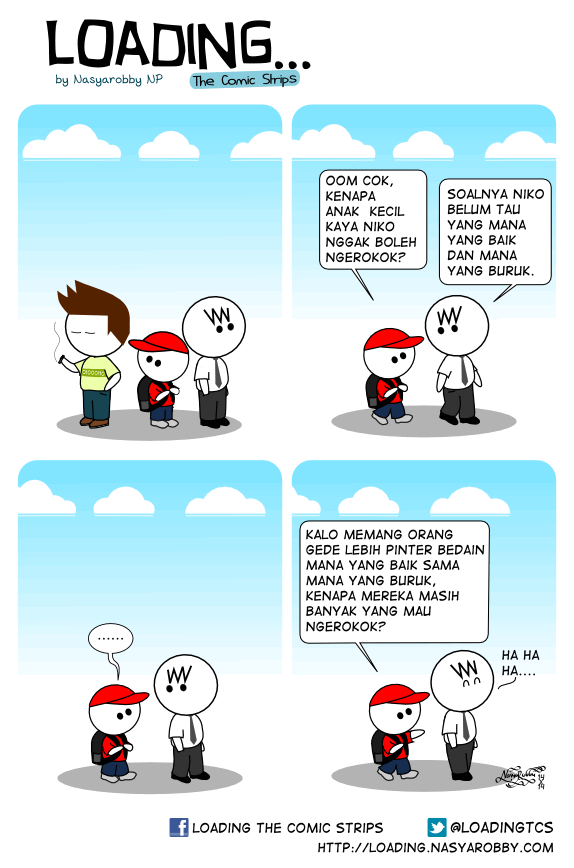 LoadingTCS's tweet photo. Komik Strip #LoadingTCS #225 - Kenapa Gak Boleh Ngerokok? http://t.co/Ga8JdQi1Ty http://t.co/Z6j4bWpDYt