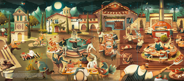 WeAreZizzi's tweet photo. Have you got a favourite character from our NEW Autumn Menu cover? Amazing artwork by @charliegdavis #ZizziGoodTimes http://t.co/Atw6SwET6s