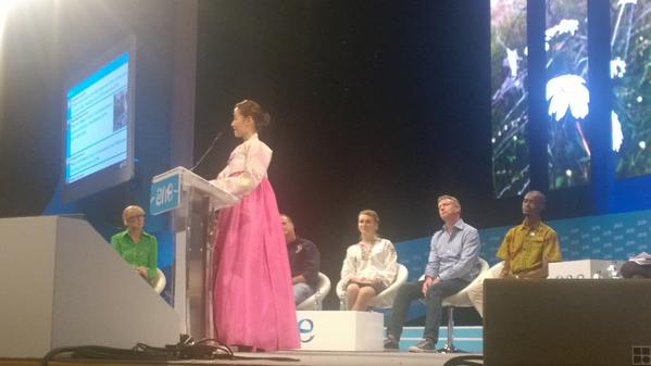 brianjsmyth's tweet photo. Not a dry eye in the Convention Centre Dublin as amazingly brave North Korean delegate shares her story #OYW http://t.co/SHvzsyc0Kx