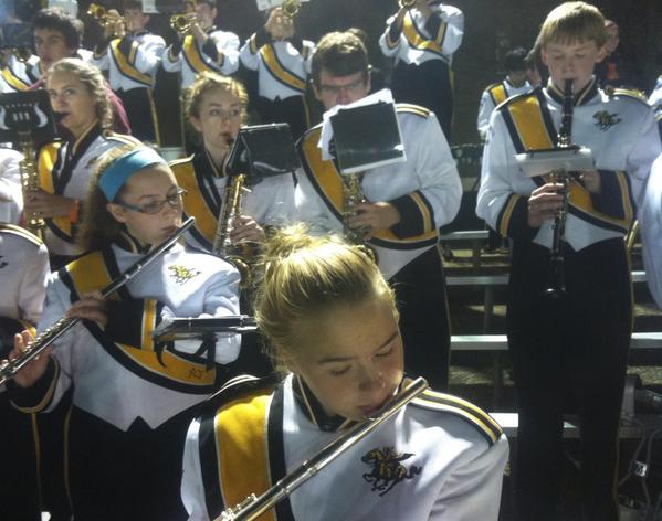 Gmeyerl's tweet photo. Friday Night football under the lights w/ the @JCSchool Marching Band. JC Football wins 47-40 in 3OT #PatriotPride http://t.co/Zcnt3iFjMR