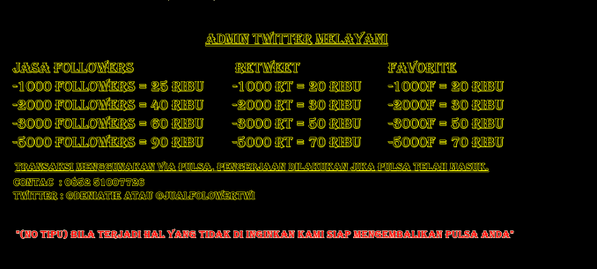 order malam-malam sambil santai sendirian :) ;) :D
hayo cek favoritku untuk pembuktian pembeli jasa follower