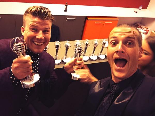 Angus_OL's tweet image. The moment @JulesLund snuck into the trophy room of #ACRAs2014 and got kicked out.. Not before taking this pic