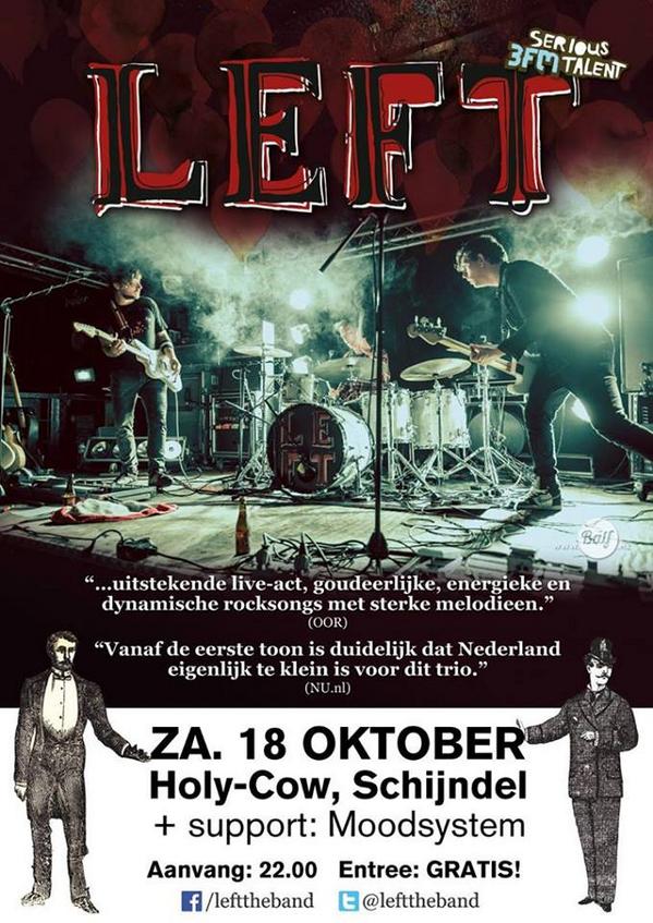 lefttheband's tweet photo. Vanavond staan we in The Holy Cow in Schijndel samen met @TheMoodSystem #zinin #bakherrie #afkommen http://t.co/IyNj32xOEw