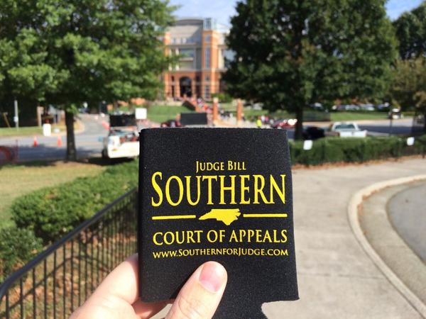 JudgeSouthern's tweet image. #southern4judge team is around BB&amp;amp;T Field passing out Demon Deacon koozies! #NCJudges14 #GoDeacs