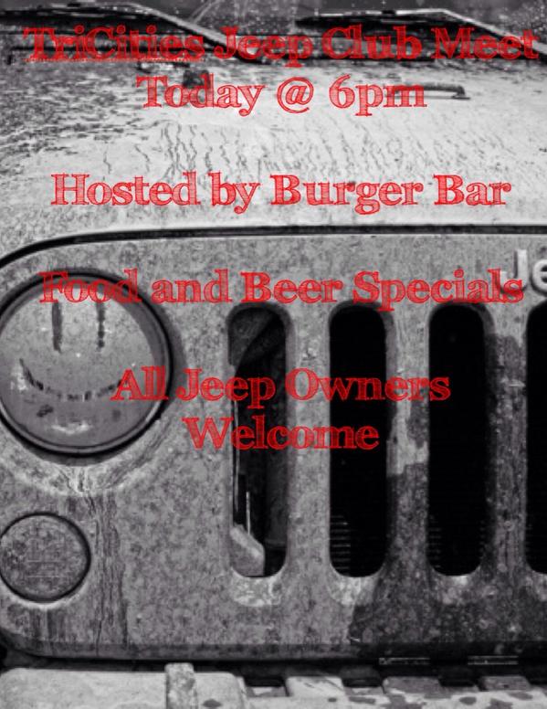 Jeep Meet #Jeep #JeepLife
Burger Bar, Bristol, va
