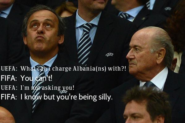 BURRELI's tweet photo. #UEFA and #FIFA brainstorming #SerbiaAlbaniaTheTruth #UEFAcom #SeppBlatter http://t.co/gkovrYKaE1