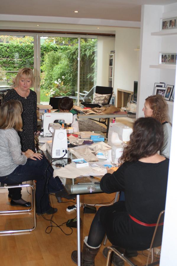 Just finished teaching a sewing class, lovely students Sandra, Katie, Jayne and Gabriel, my youngest student ever.