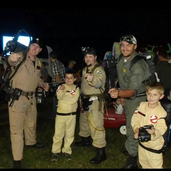 MelissaLanzer's tweet photo. Wyatt and my nephew, Austin, met the #Jacksonville #Ghostbusters last night.  They were so excited. Parenting Win! http://t.co/eoXj5ePI2L