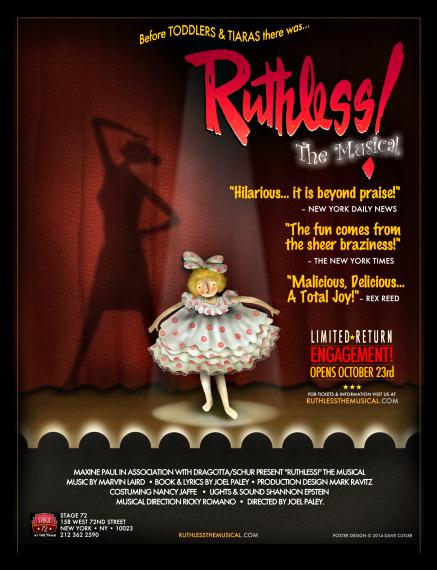 RuthlessMusical's tweet photo. "Malicious, Delicious!" (RexReed) RUTHLESS! RETURNS Tomor@7&9! For Tix: http://t.co/lOX25Auhe5 http://t.co/YC0EdNxWXB @JoelPaley #Stage72