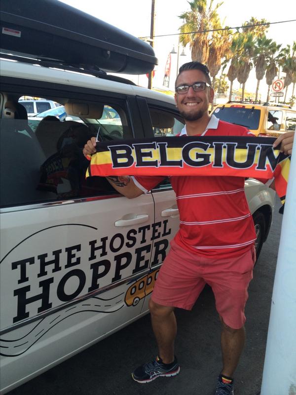 TheHostelHopper's tweet photo. Supporting his home country even while heading to an LA Galaxy game...awesome! Go Belgium! http://t.co/9RIN3YtmLx