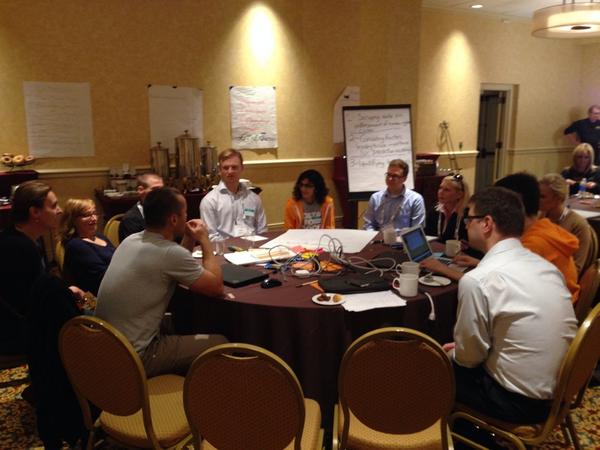 DataKind's tweet photo. Good morning @huridocs #datadive team! Ready for some predictive modeling to support human rights! #partners2014 http://t.co/NUj4Q6tKnN