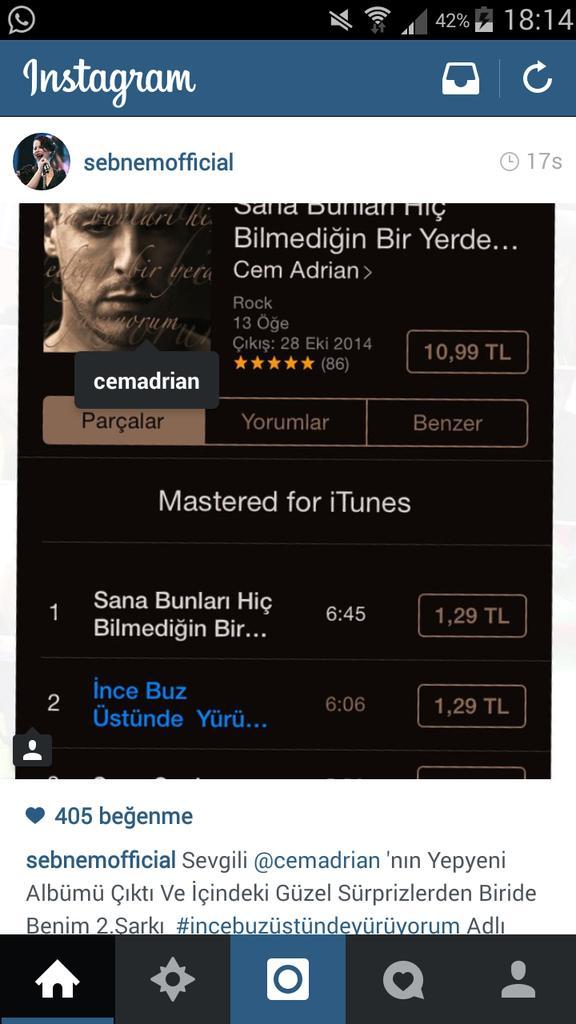 sebnemismine's tweet photo. @cemadrian @sebnemferah kesinlikle albüm ü alicam iki müthiş ses♥ http://t.co/klYvGiHXlY