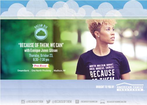 Come out to see our Soror @EuniqueJG THIS Thursday, Oct 23rd 6:30-7:30 PM at the American Family Dream Bank!!