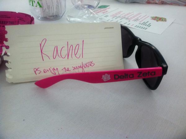 Rachel_Gauthier's tweet photo. Secret sister at region day! Thank you for the sunglasses! I love them! #dzregionVI http://t.co/mOME0QQujK