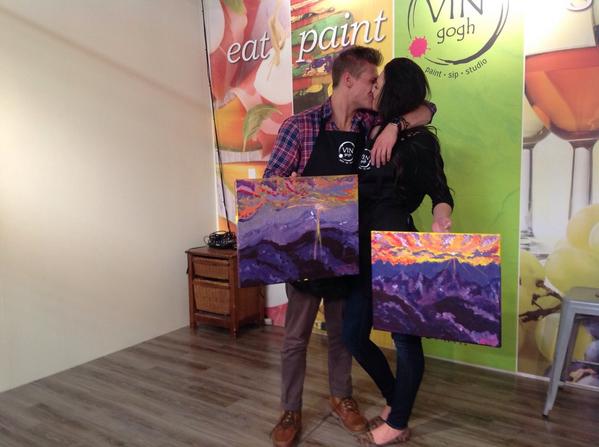 vingoghyyc's tweet photo. How cute are they? First Date Night couple #yycart #yycwine #yycdate http://t.co/73t4BX9dNa