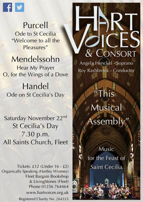 Hi <a href="/FleetChoir/">Fleet Choral Society</a> - Tickets on sale now for our St Cecilia's Day Concert - 22 Nov bit.ly/1pnVsxZ  #Fleet