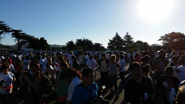 SFSUMUN's tweet photo. Hitting that critical mass #Gaza5K http://t.co/bITtP7S87q