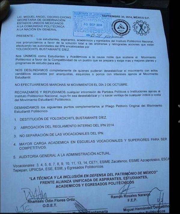 Coordinadora1DM's tweet photo. #TodosSomosPolitecnico porrismo de FEP-ODET bajo asesoría de PRI llama a romper paro @julioastillero @diazpol @Taibo2 http://t.co/7itBdHEU2A