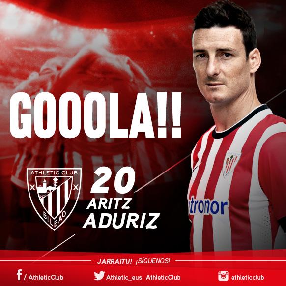 AthleticClub's tweet photo. Gol de Aduriz de penalti. Athletic Club 1 - Celta 0 #athlive http://t.co/IptM9avFk3
