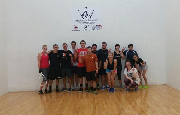 UT Racquetball showed up at Texas State and out numbered their players! #HookEm