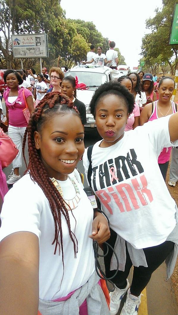 Timveni_Online's tweet photo. Breast Cancer Awareness Walk Recap in Pictures with #TimveniTV's @Judee63 .. #Yonsebho http://t.co/NMMOT4qJPw