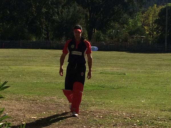 NapaCricket's tweet photo. @thecompdog walks back after a loose shot having faced 3 balls at @LastManStands in #Calistoga for @ComptonCricket http://t.co/RLib1JWykP