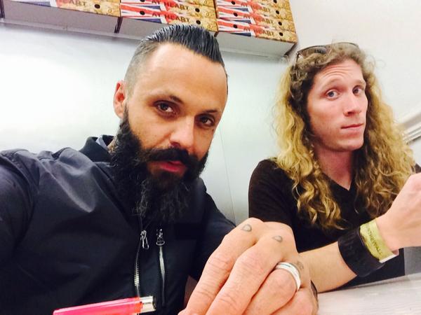 Justin_5591's tweet photo. After show kabobs in Manchester. My boy @colterhall #respect http://t.co/PpM0Jj6x3i