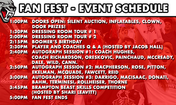 Check out the schedule for FAN FEST tomorrow! #BeastHockey