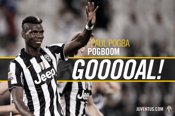 juventusfc's tweet photo. POGBOOOOOOOOOOOOOOOOOOOOOOOOOOOOOOOOOOOOOOOOOOOOOOOOOOOM!!!! @paulpogba ristabilisce la parità!! #SassuoloJuve 1-1 http://t.co/jUyQu8b6mR