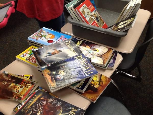 LMichalczuk's tweet photo. @hloney I am adding a ton of books and a new format to my must read list! Graphic novels! #edcampAMI http://t.co/yqaTQiTeoa