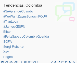 trendinaliaCO's tweet photo. 'Xavi' acaba de convertirse en TT ocupando la 9ª posición en Colombia. Más en http://t.co/tt5CDy7qS3 #trndnl http://t.co/t6oIxU4llC