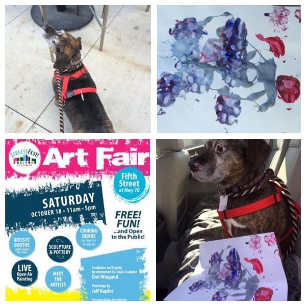 RuHawk1's tweet photo. Mer had a great time making #doggyart @StreetsofStC @StrayRescue #HelpsAnimals #SaveThemAll http://t.co/plZXkE1G2t