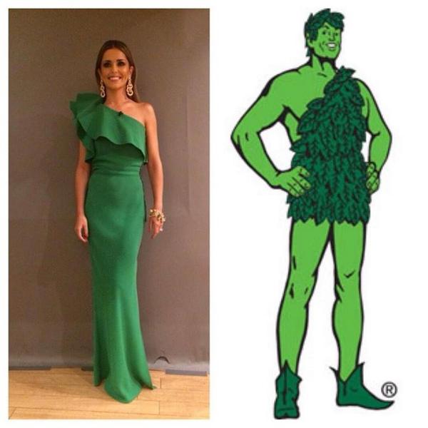 Jokes about Cheryl Cole's green LANVIN dress