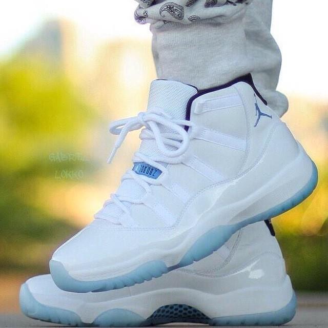 legend blue 11s on feet