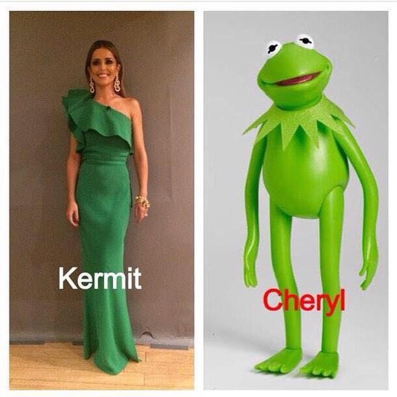 Jokes about Cheryl Fernandez Versini's green LANVIN dress