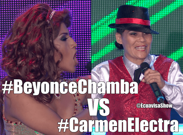EcEstadio's tweet photo. ¿#BeyonceChamba VS #CarmenElectra? Mañana conoceremos el resultado del #DueloETT. ¿A quién apoyas? | HT: #TensiónETT http://t.co/qwMK6fUUgw