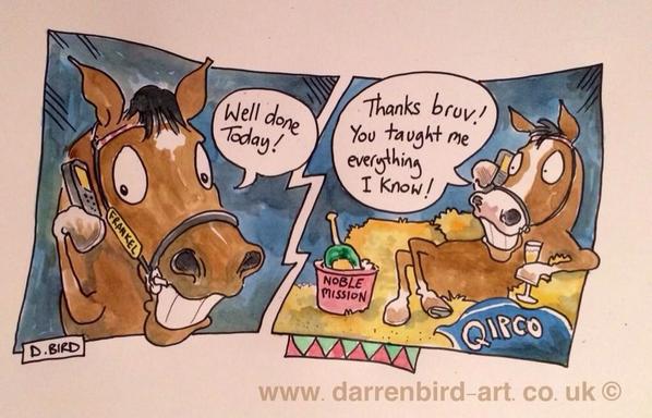 Another brilliant sketch from @DarrenBirdie #ChampionsDay #Frankel  #NobleMission