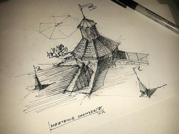 Stan_Ciesielski's tweet photo. personal #conceptart stuff. goal: series of games' architecture sketches. so that's no.1 of #gamearch #gamedev http://t.co/SEGUD489C2
