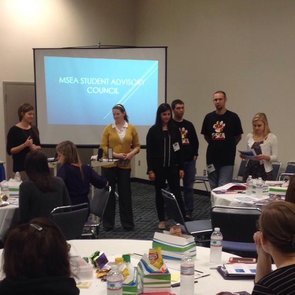 FSU_Ed_Dept's tweet photo. FSU interns serve on the MSEA Student Advisory Council. #fsea14 #mseaoc14 @frostburgstate #fsuproudprof http://t.co/yYZBOsJdVu