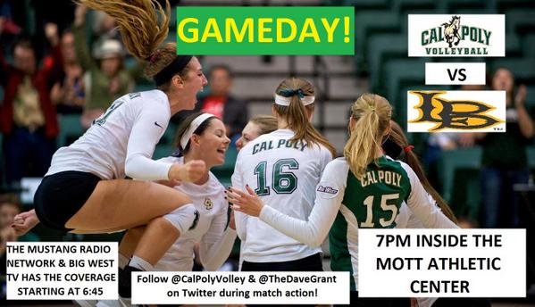 TheDaveGrant's tweet photo. GAMEDAY! @CalPolyVolley vs @LBSU_WVB, 7pm PDT #CPVolley @BigWestWVB @calpoly @CPMustangs #PackMott #BeThereOrBeSquare http://t.co/ygsKcoEjoR